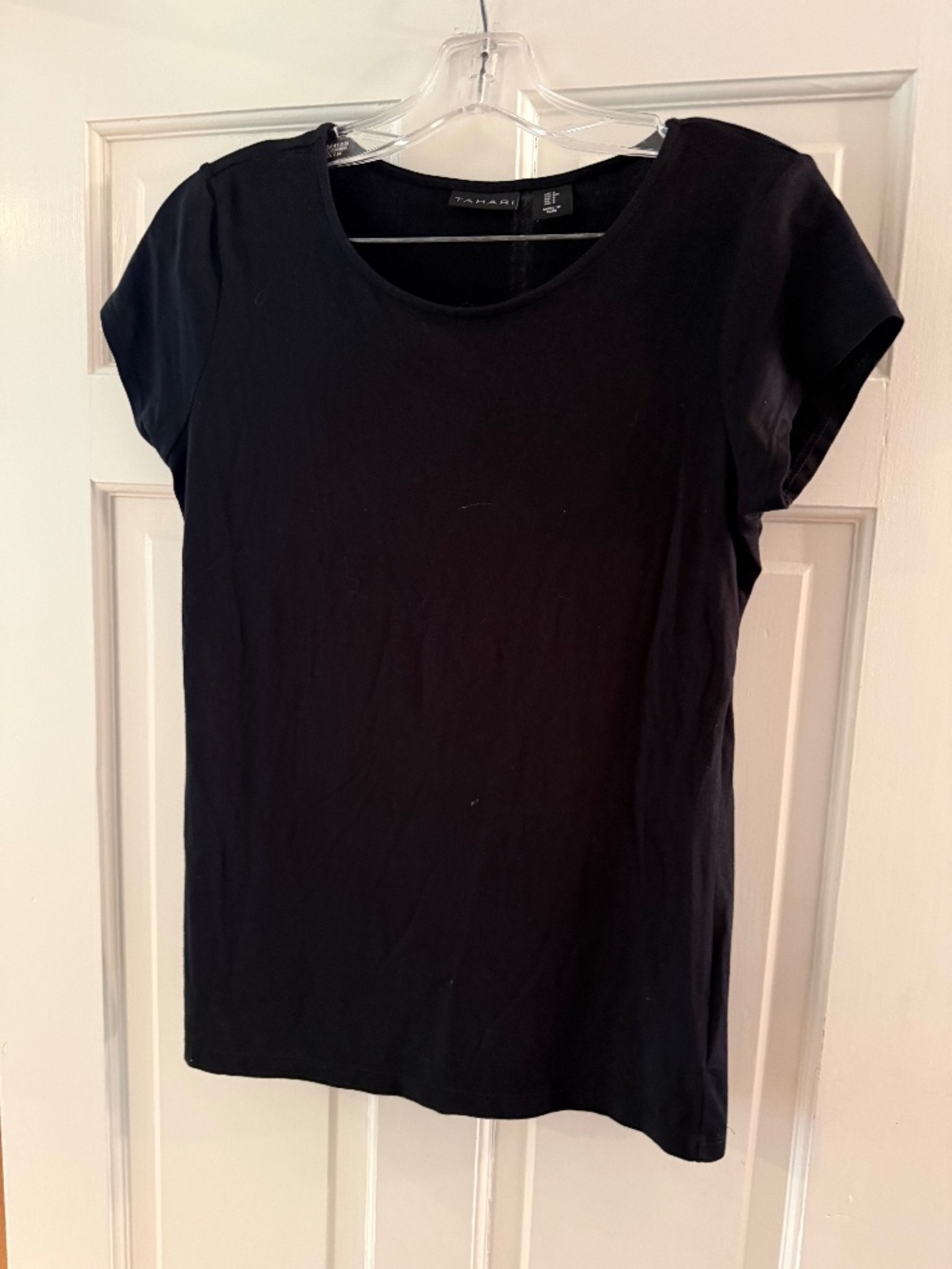 Tahari Wms Black Short Sleeve Top Size Small